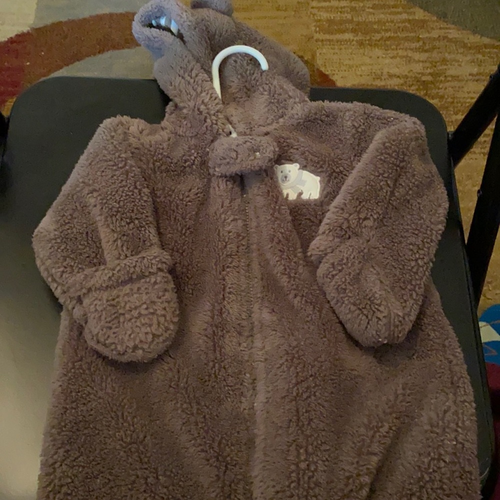Infant carters brown snowsuit size 3 mths